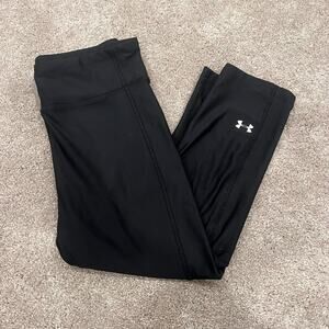 Under Armour‎ Womens Compressions Cropped Black Workout Pant Size Small
